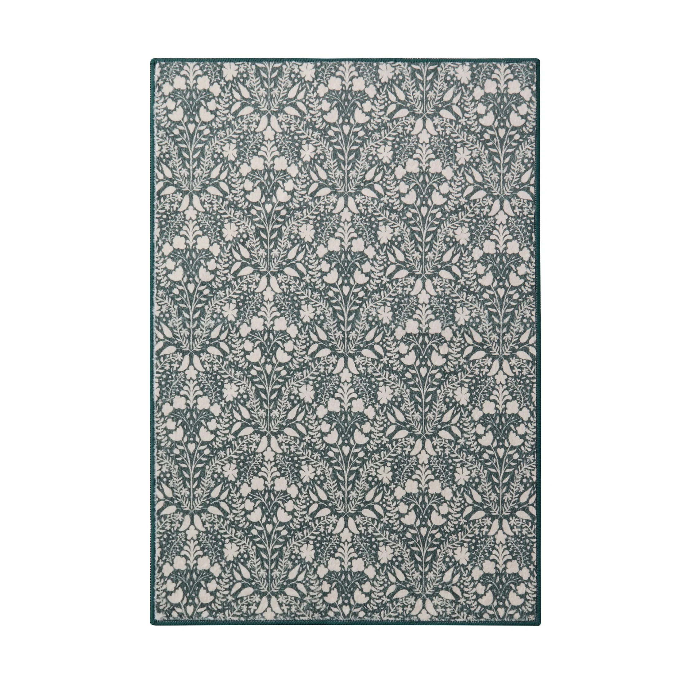 My Texas House Green Floral Faux Fur Washable Indoor Area Rug, 2' x 3' | Walmart (US)