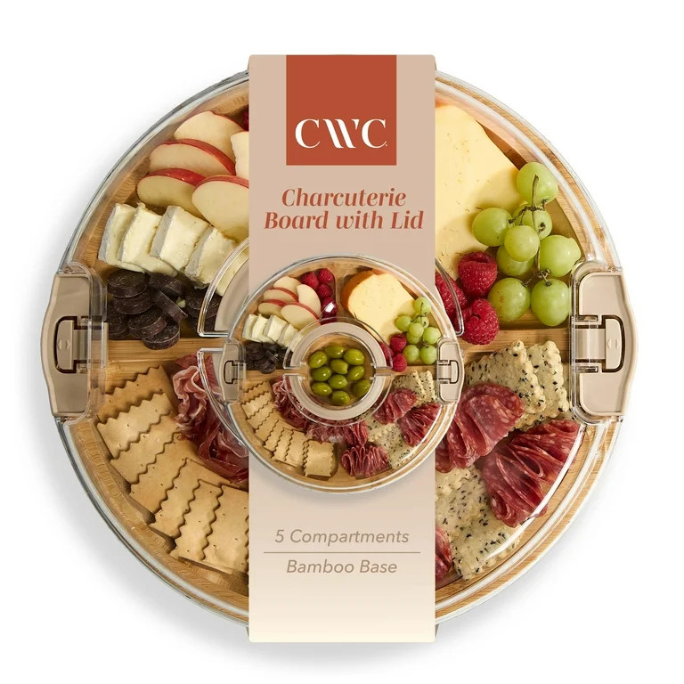 Cook With Color Round Bamboo Cutting Board with Locking Lid, Dual-Function Charcuterie Board & Se... | Walmart (US)