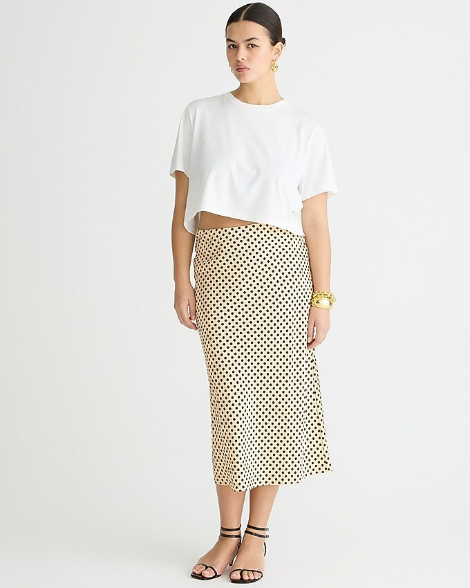 Gwyneth slip skirt in dot luster charmeuse | J. Crew US