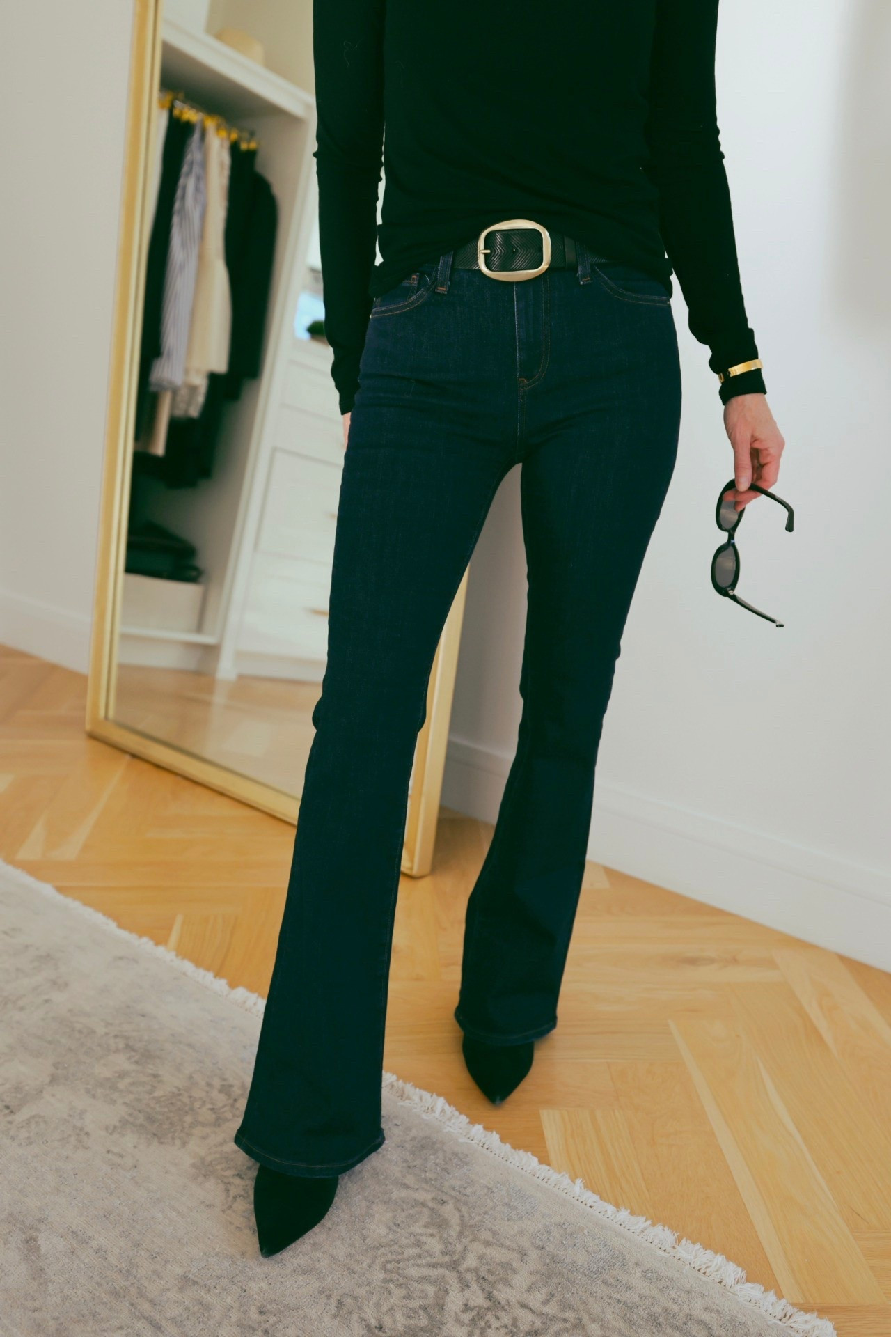 If you’ve followed me for any length of time, you’ve heard me rave about the Farrah bootcut jeans. When a jean works, you stick with it. These are mid-rise, which can sometimes feel better than high-rise (depending on your body shape and tummy), and the slim bootcut shape balances hips beautifully. They also add the illusion of curves to my rectangle body shape, making them subtly sexy.

I especially love darker washes for fall and winter—they’re more polished, more slimming, and transition effortlessly from day to night. These are comfortable, timeless, and flattering. These are the kind of jeans that whisper, not shout… and that’s what makes them special. If you’re only going to buy one pair of jeans this season, make them these! Your future self will thank you each and every time you pull them out to wear on repeat.

#LTKSeasonal #LTKStyleTip #LTKOver40