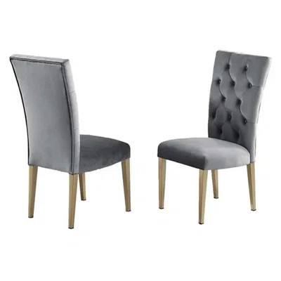 Velvet Tufted Upholstered Dining Chair Set of 2 | Wayfair North America