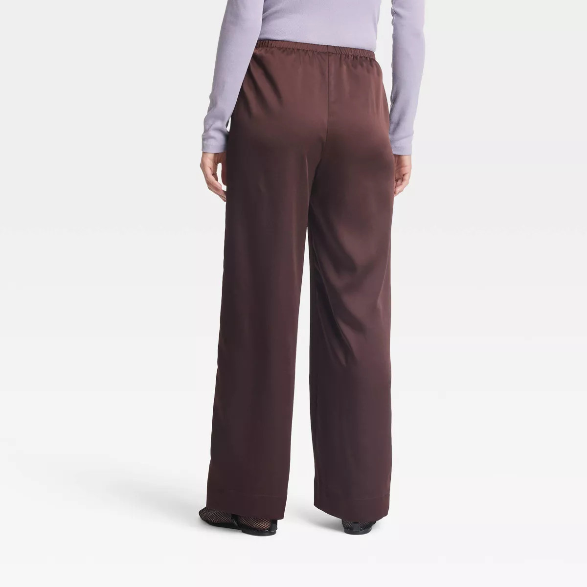 Women's Mid-Rise Straight Leg Satin Pull-On Pants - A New Day™ | Target