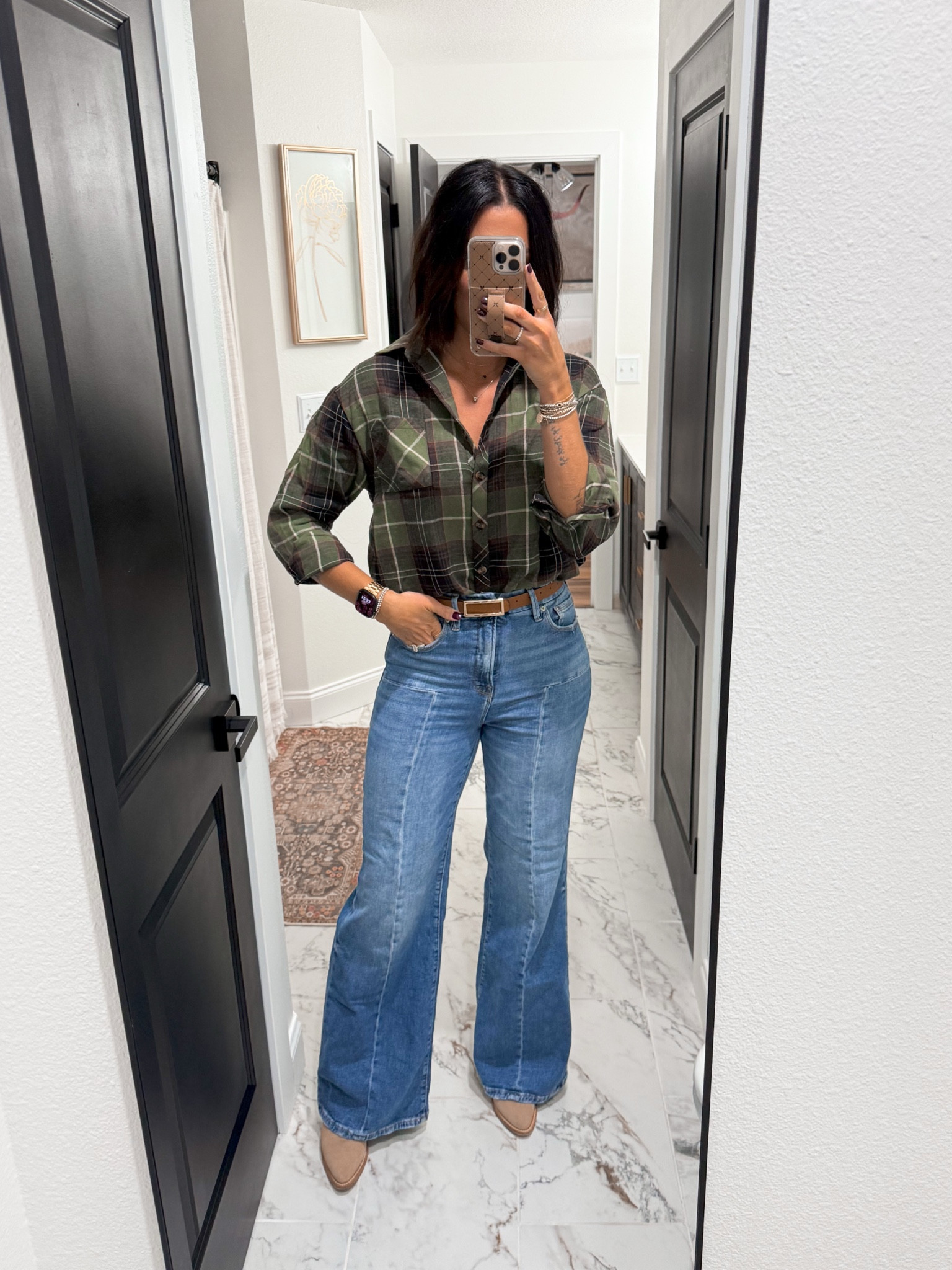 Button up Flannel-medium
Belt-medium
Jeans-tts 6
Boots- 7.5 (size down 1/2 size)
Phone Case-code JESSAJO

#LTKSaleAlert #LTKStyleTip #LTKShoeCrush