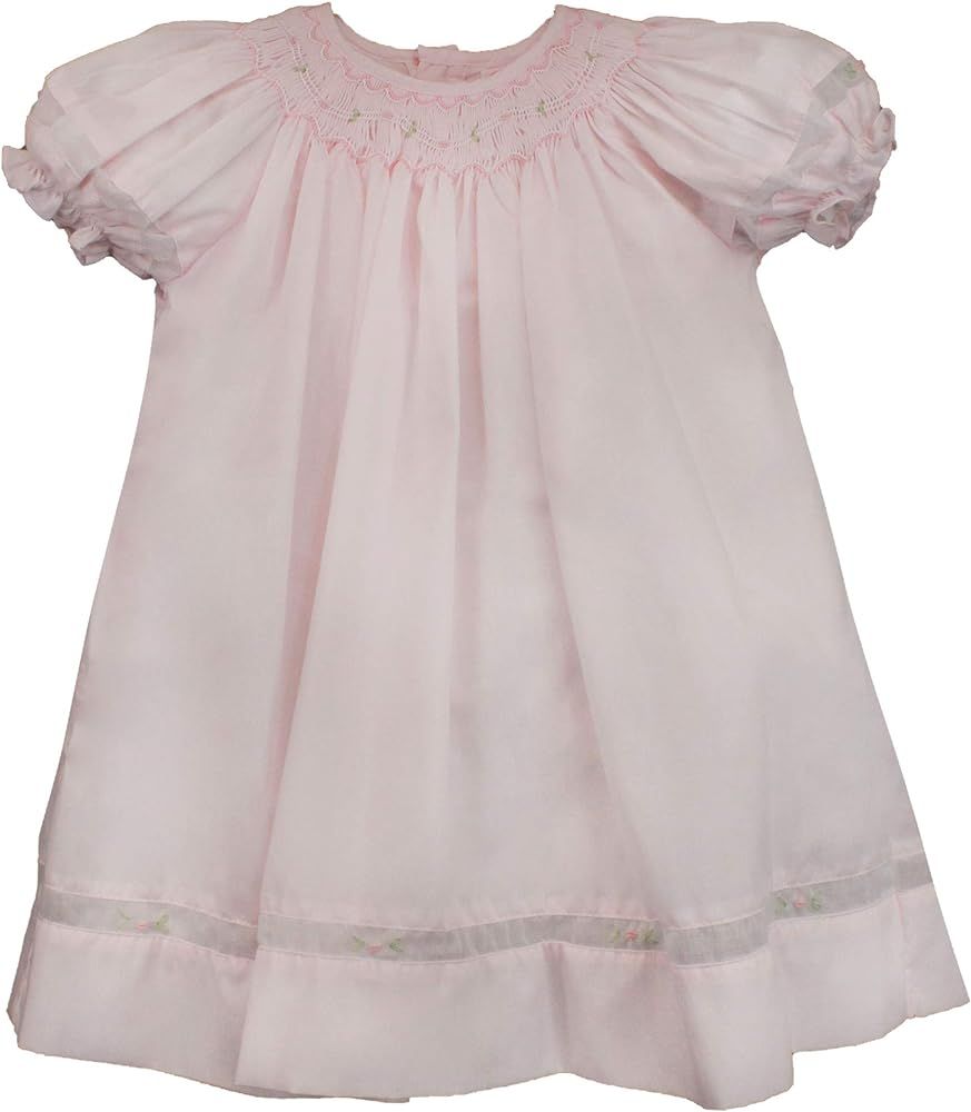 Baby Girls’ Smocked Daygown with Voile Insert, 6 Months, Pink | Amazon (US)