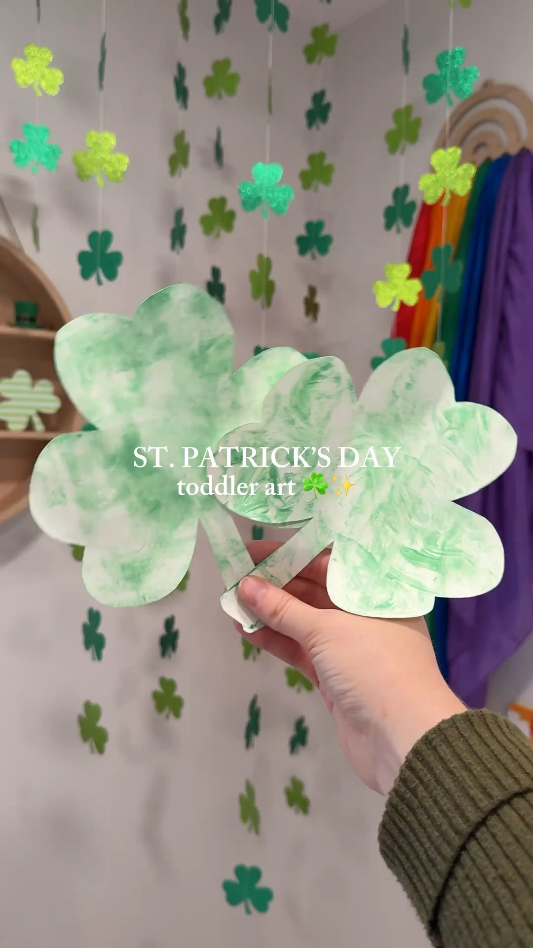 Easy St. Patrick’s Day toddler art ☘️🎨

We made marbled shamrocks using shaving cream and paint and it turned out so cute! I sprayed shaving cream into a bin, added 2 shades of green paint, and lightly swirled it together. Then we pressed our shamrock cutout into the paint and used a scraper to remove the extra shaving cream.

Such a fun sensory + art activity and it was incredibly easy to set up. My toddler loved seeing the marble pattern appear! ☘️✨

Perfect little St. Patrick’s Day craft to try this week!

#stpatricksday #toddleractivities #stpatricksdayactivities #toddlerart #toddlercrafts 

#LTKSeasonal #LTKKids #LTKmomlife