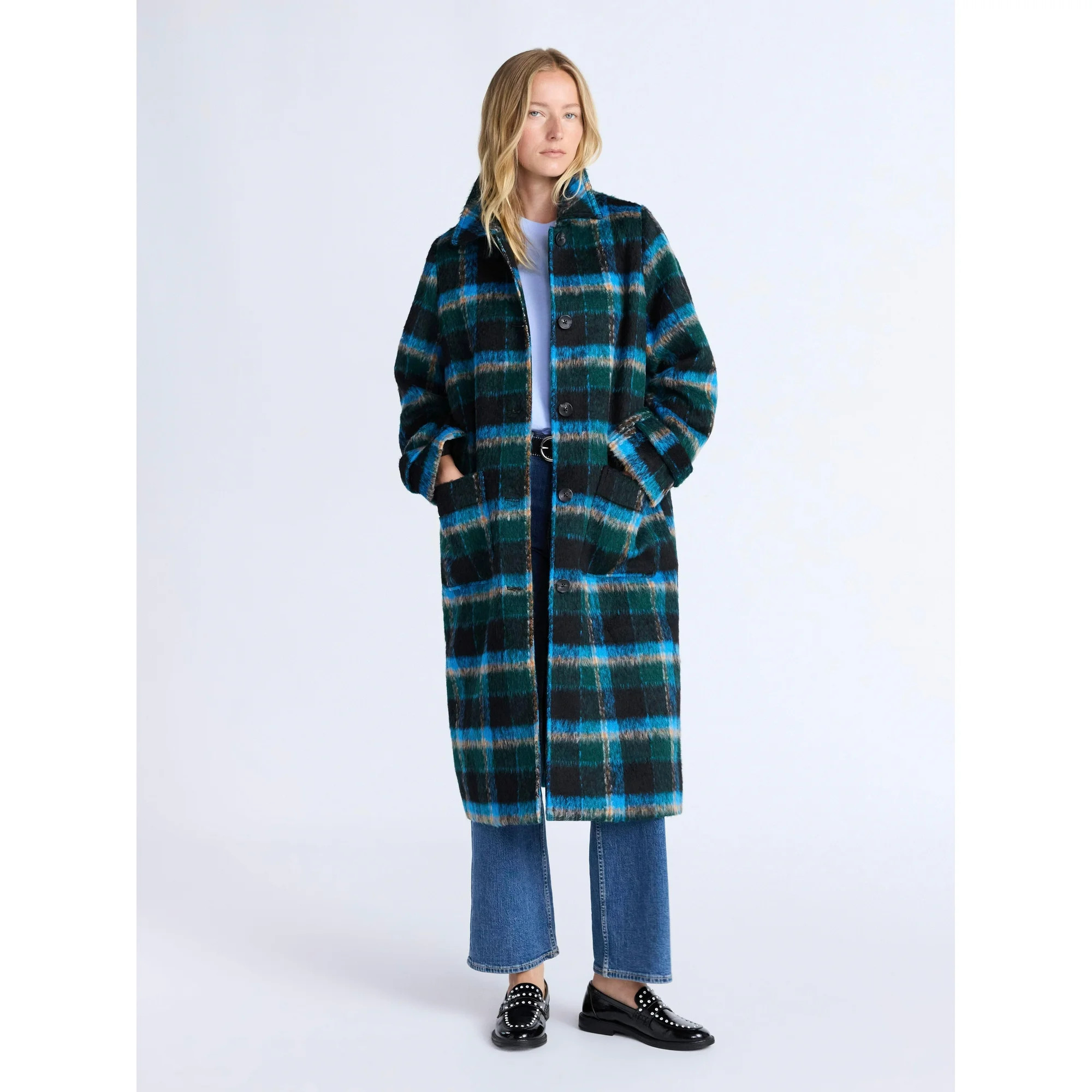 Free Assembly Women's and Women's Plus Long Wool Blend Coat, Sizes XS-4X - Walmart.com | Walmart (US)