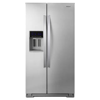 Whirlpool 21 cu. ft. Side By Side Refrigerator in Fingerprint Resistant Stainless Steel, Counter ... | The Home Depot