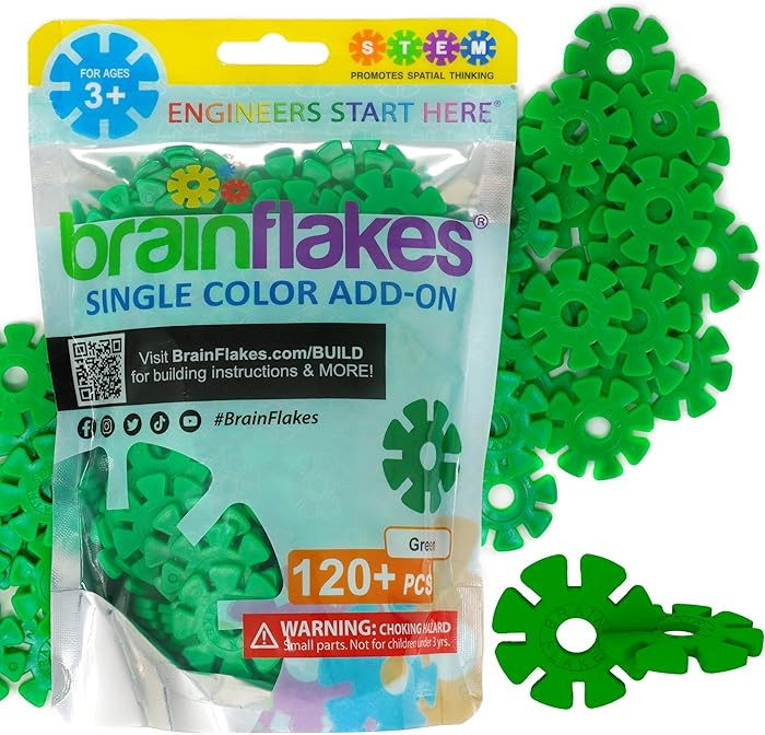 Brain Flakes Single Color Add-on - 120 Pieces - Resealable Pouch - Green | Amazon (US)