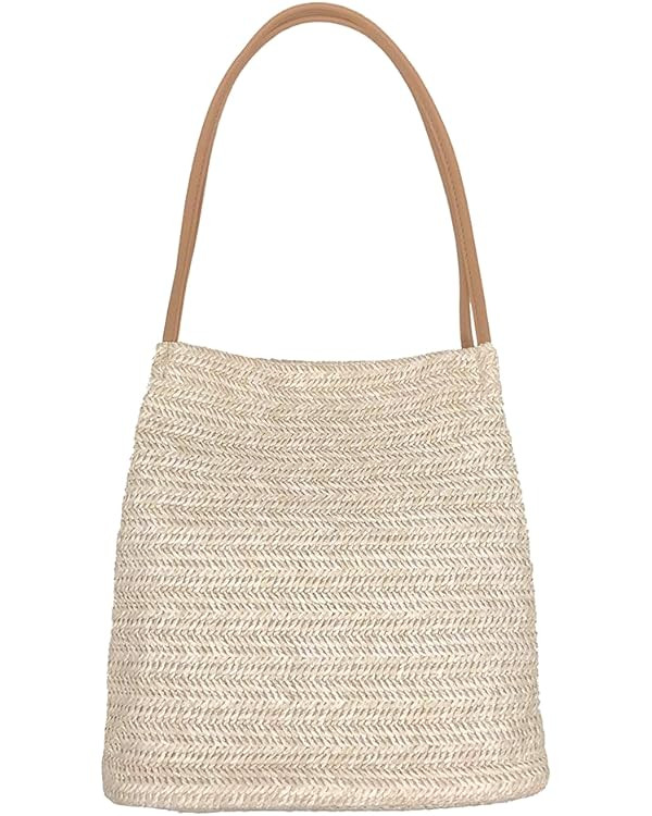 Straw Beach Bag Buckets Totes Handbag Shoulder Bag Tote Bag Women Summer Handbag | Amazon (US)