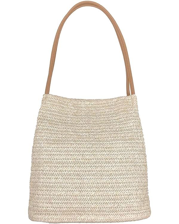 Straw Beach Bag Buckets Totes Handbag Shoulder Bag Tote Bag Women Summer Handbag | Amazon (US)