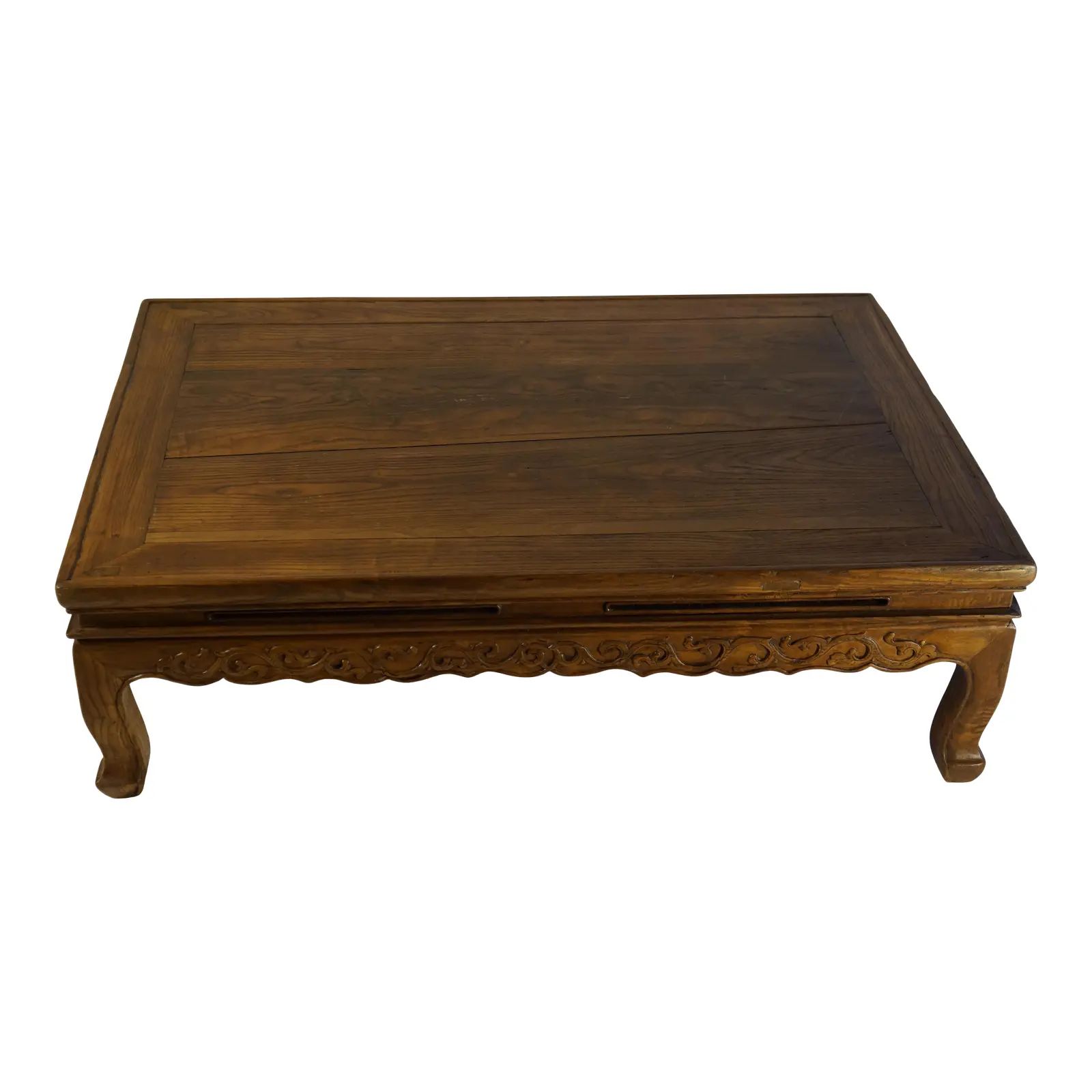 Antique Elm Wood Kang Side Table | Chairish