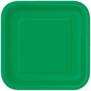 7" Emerald Green Square Dessert Plates, 16ct | Michaels Stores