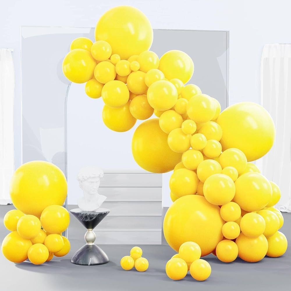PartyWoo Yellow Balloons, 140 pcs Matte Yellow Balloons Different Sizes Pack of 18 Inch 12 Inch 1... | Amazon (US)