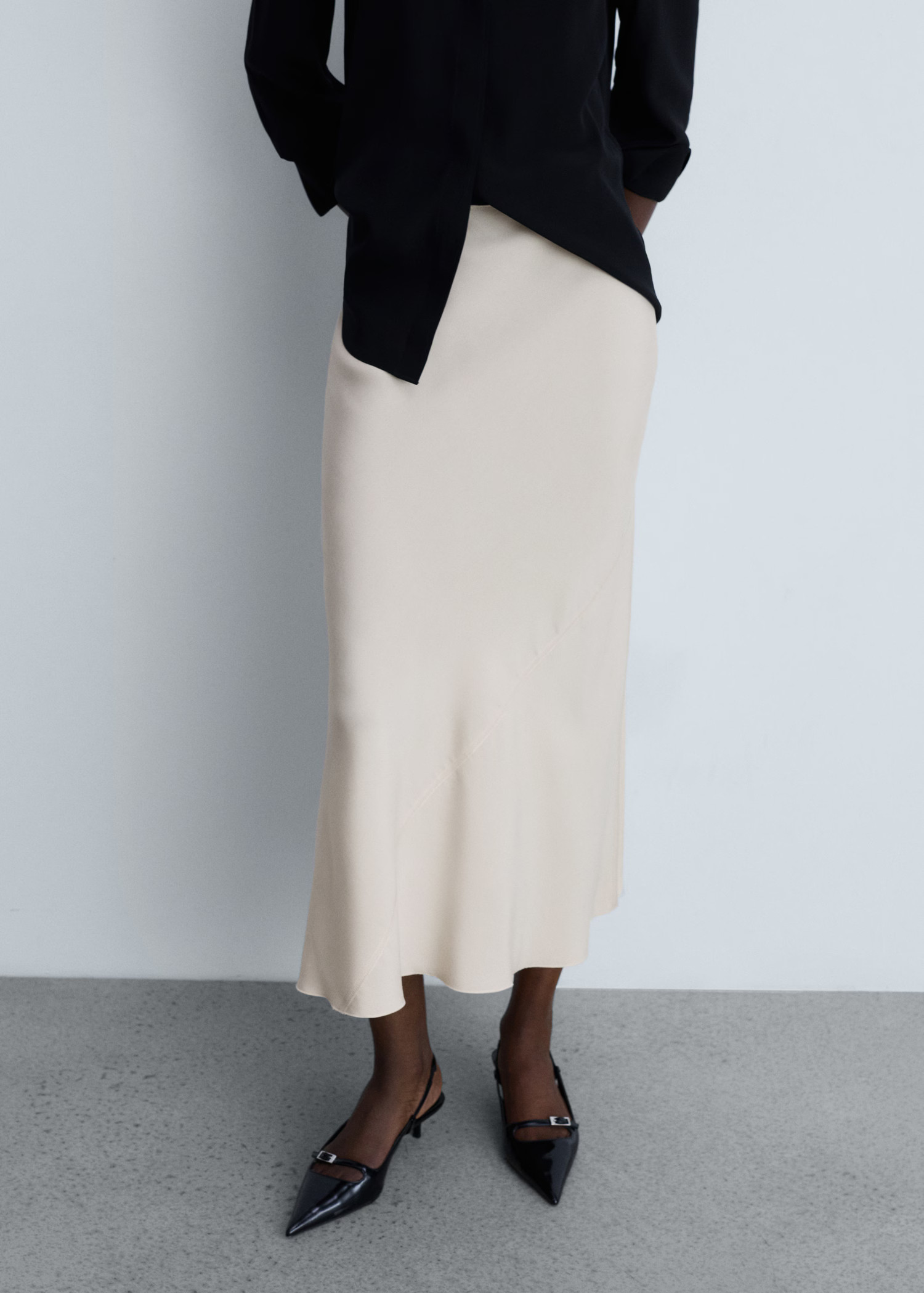 Midi satin skirt | MANGO (UK)