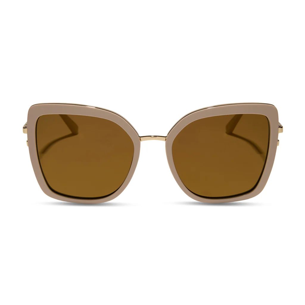 CLARISSE - ALMOND + BROWN GOLD FLASH + POLARIZED SUNGLASSES | DIFF Eyewear