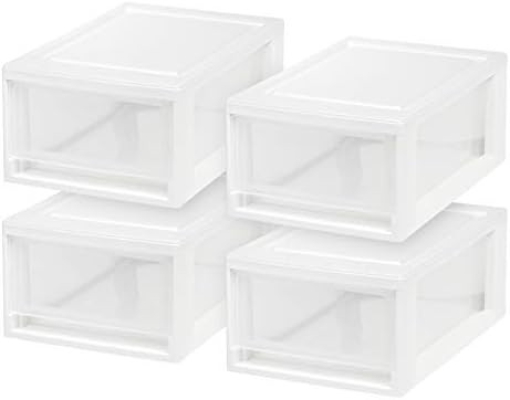 IRIS USA MSD-1 Compact Stacking Drawer, White, 6 Quart, 4-Pack | Amazon (US)