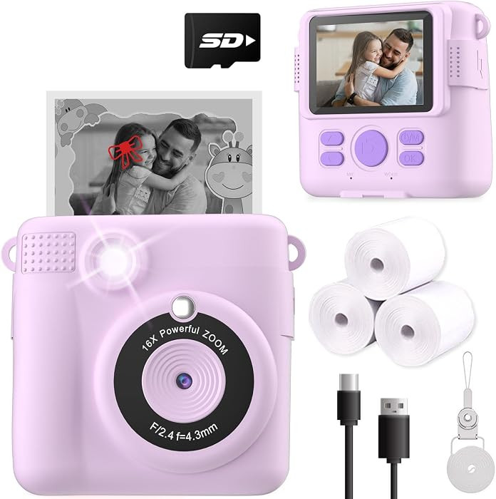 ESOXOFFORE Instant Print Camera for Kids, Christmas Birthday Gifts for Girls Boys Age 3-12,Kids D... | Amazon (US)