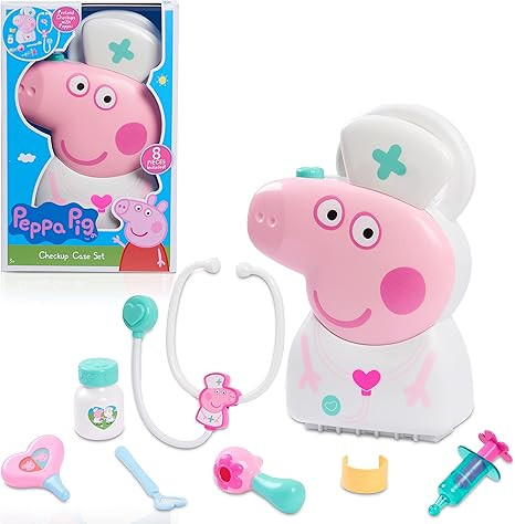 Just Play Peppa Pig Checkup Case Set with Carry Handle, 8-Piece Doctor Kit for Kids with Stethosc... | Amazon (US)