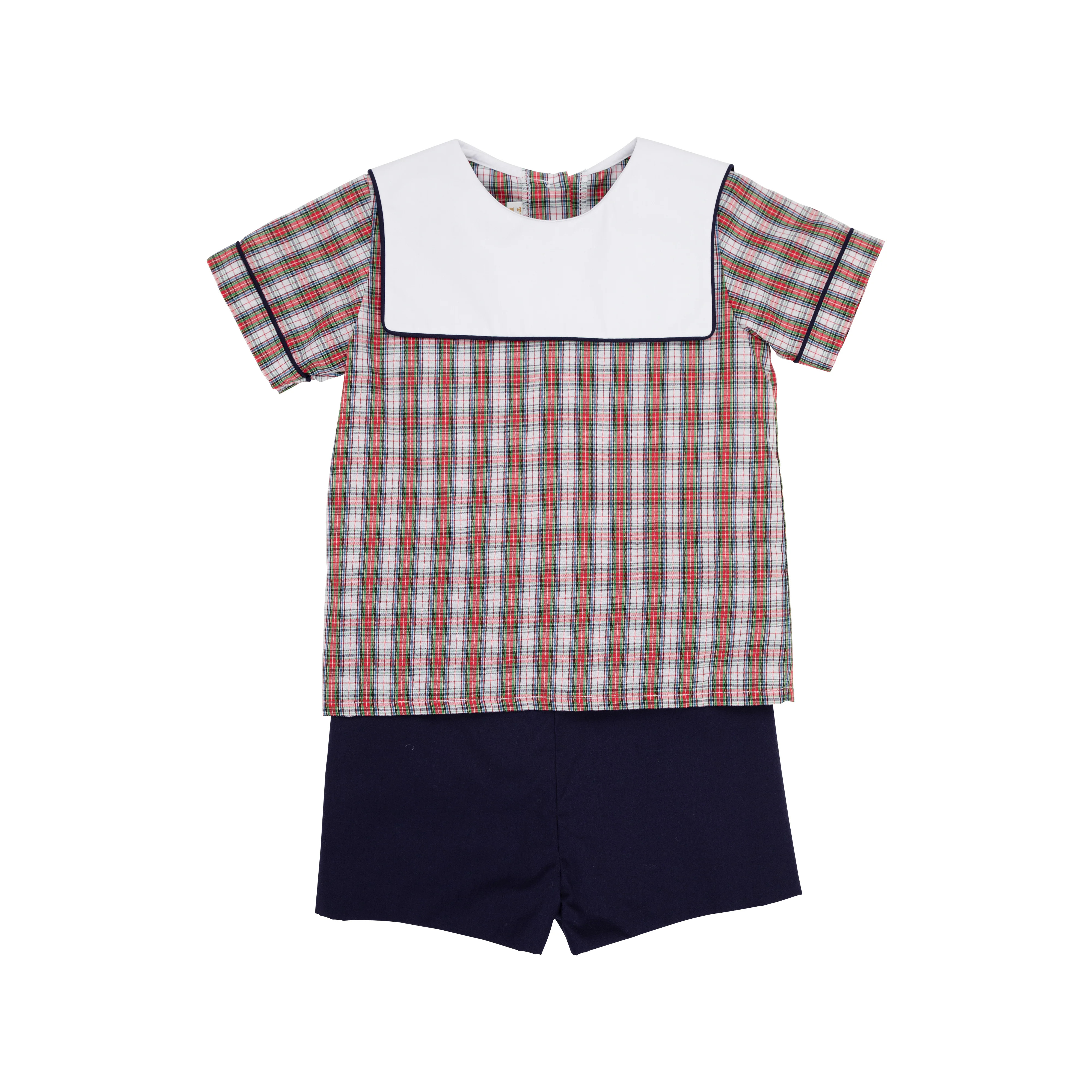 Shepherd Short Set - Merritt Park Plaid with Nantucket Navy & Worth Avenue White | The Beaufort Bonnet Company