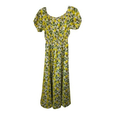 Boden Womens Lemon Print Maxi Dress Short Sleeve Cottagecore Summer | eBay UK