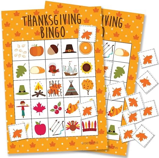 Thanksgiving Bingo Game - 24 Players | Amazon (US)