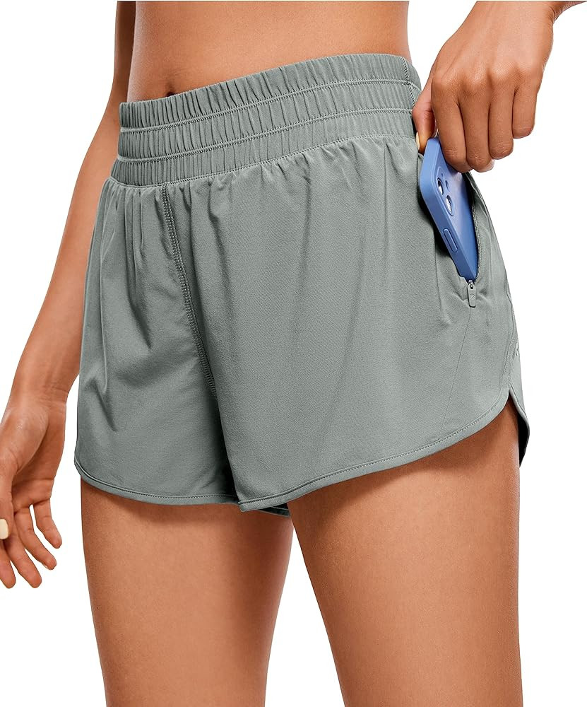 CRZ YOGA High Waisted Running Shorts for Women, 2.5'' Quick Dry Liner Track Gym Athletic Workout ... | Amazon (US)