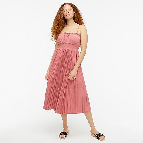 Smocked-waist pleated dress | J.Crew US