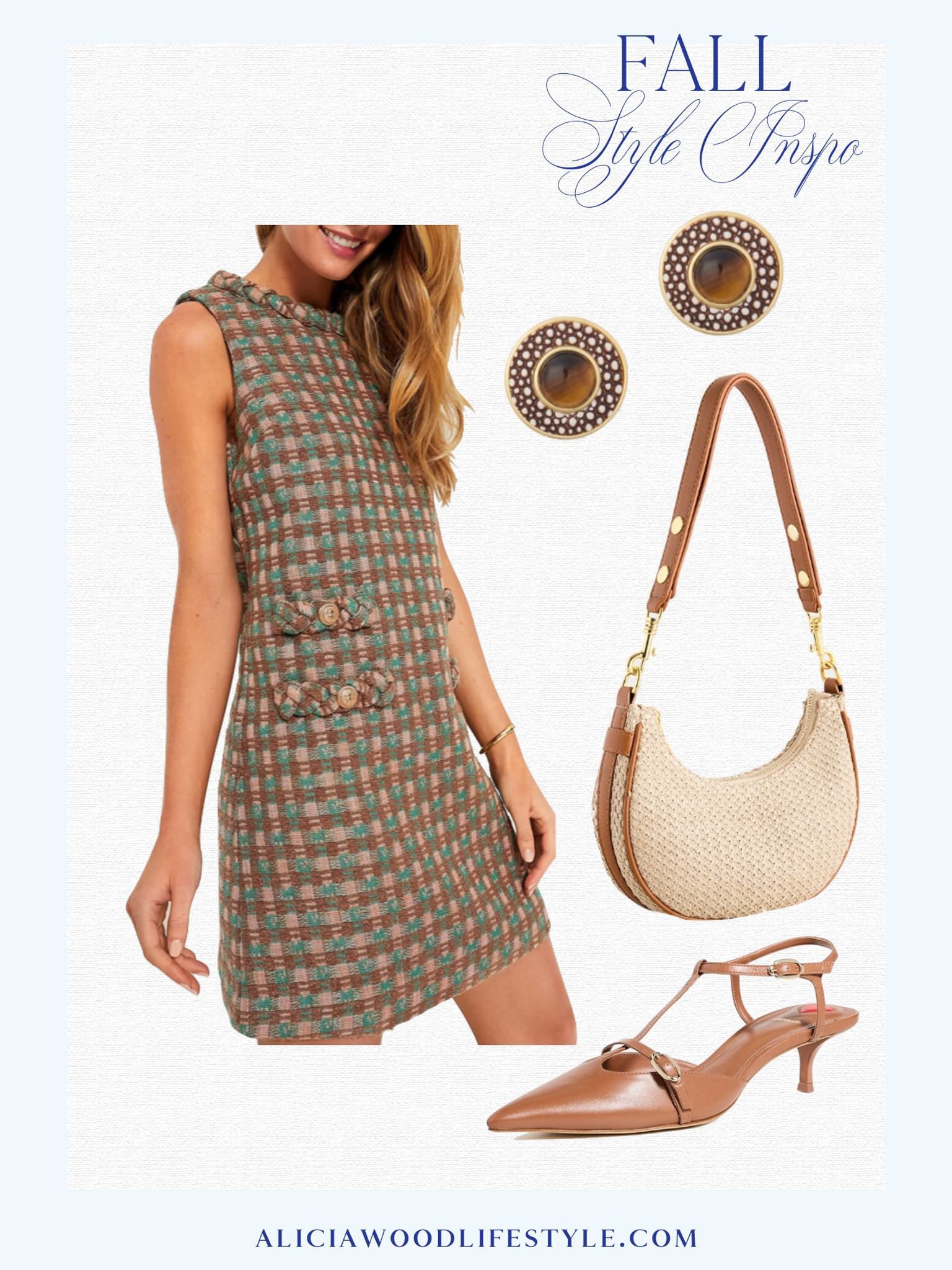 Fall style 

Sleeveless mini dress 
Nude shoe
Neutral shoulder bag
Stud earrings 

Fall dress
Date night dress
Luncheon dress 

#LTKStyleTip #LTKSeasonal #LTKOver40