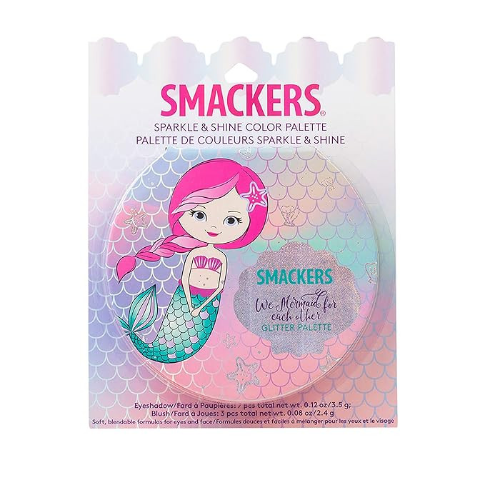 Lip Smacker Sparkle & Shine Eyeshadow Makeup Palette, Mermaid Palette Shimmer | Christmas Make Up... | Amazon (US)