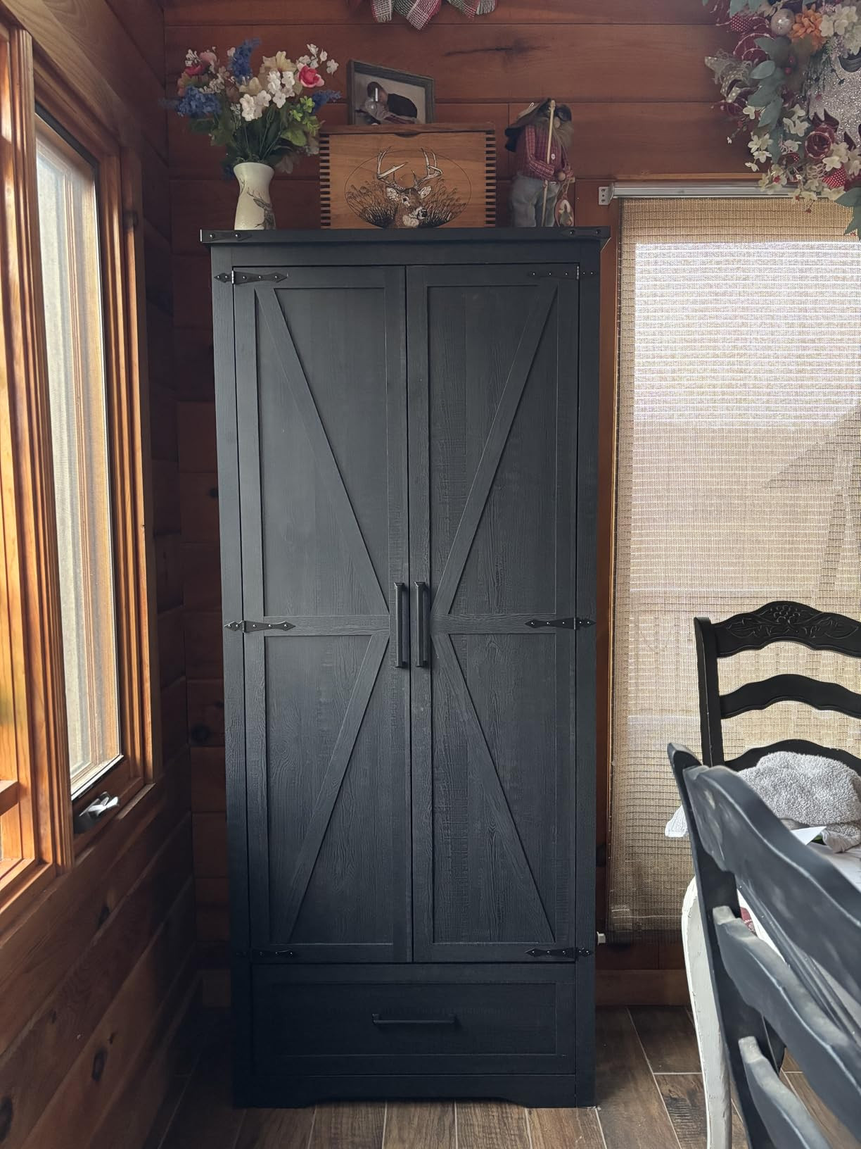 Farmhouse Kitchen Pantry Cabinet - 72" Tall Wood Kitchen Storage Cabinets with Adjustable Shelves... | Amazon (US)