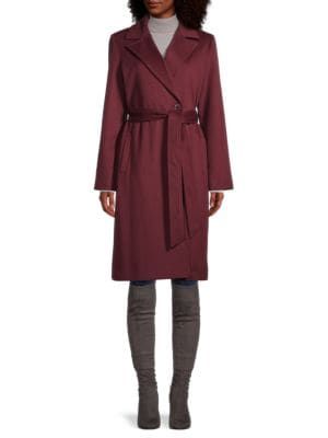Sofia Cashmere Belted Wool &amp; Cashmere Wrap Coat on SALE | Saks OFF 5TH | Saks Fifth Avenue OFF 5TH