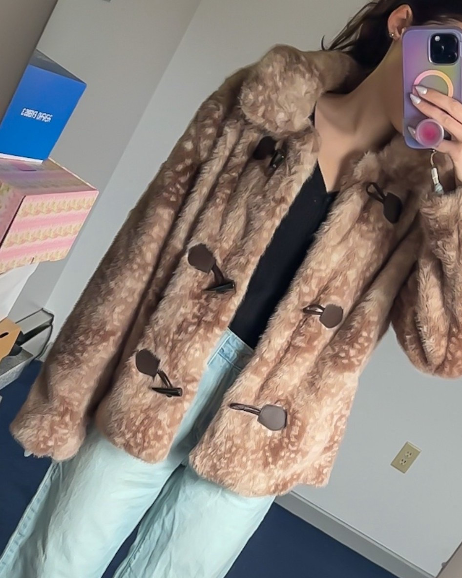 ok maybe not w/ this particular outfit, but how cute is this deer print jacket from Hollister?! 🦌I’m currently planning a “12 days of Christmas outfits” series - this will be for the Rudolph inspired look, ofc. I do wish it was a tiny bit longer (I got a medium so it would be oversized) but I’m 5’6” for reference- if you’re a little shorter it would be perfect! 

#LTKGiftGuide #LTKSeasonal #LTKHoliday