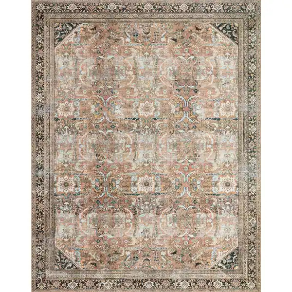 Alexander Home Sophia Printed Botanical Vintage Area Rug - 7'-6" x 9'-6" - auburn / multi | Bed Bath & Beyond
