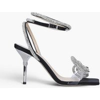 Double Bow crystal-embellished suede heeled sandals | Selfridges