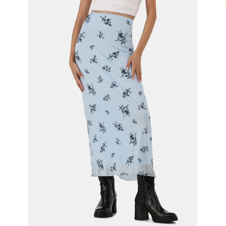 No Boundaries Maxi Mesh Skirt, Women’s | Walmart (US)