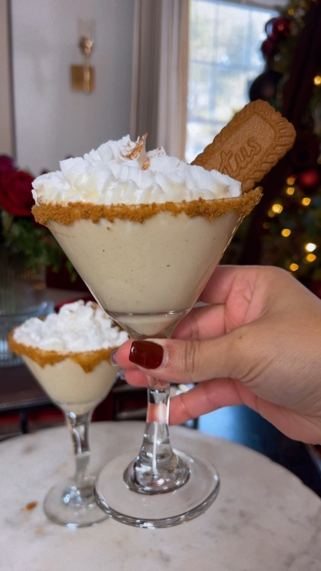 Eggnog Biscoff Mocktail….
This is so decadent and delicious for all ages.
You’ll need:
1 cup of eggnog
1 tsbsp of maple syrup 
Dash of nutmeg 
Dash of cinnamon 
Biscoff cookies and caramel sauce
#holiday #holidayhosting #eggnog #christmasdrink  #mocktail

#LTKHome #LTKHoliday #LTKSeasonal