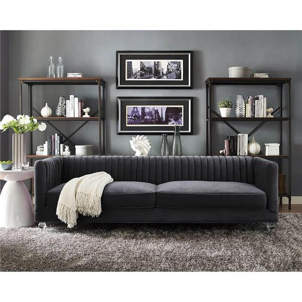 TOV Furniture TOV-S86 Aviator Grey Velvet Sofa - 27.55 x 89.4 x 36 in. - Walmart.com | Walmart (US)