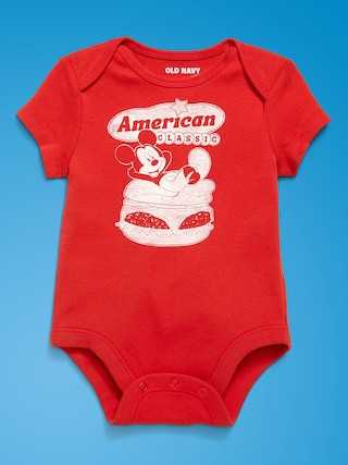 Old Navy x Disney Mickey Mouse Short-Sleeve Unisex Graphic Bodysuit for Baby | Old Navy (US)