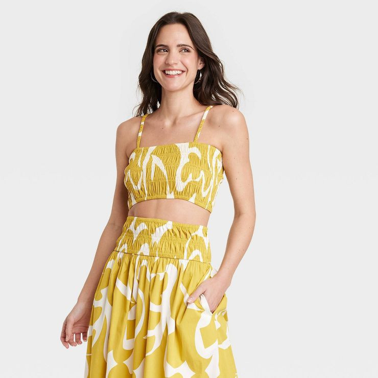 Women's Slim Fit Smocked Tiny Top - A New Day™ | Target