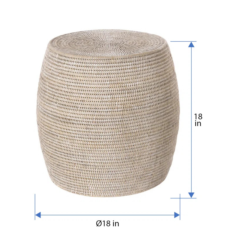 Everard Rattan Accent Stool | Wayfair North America