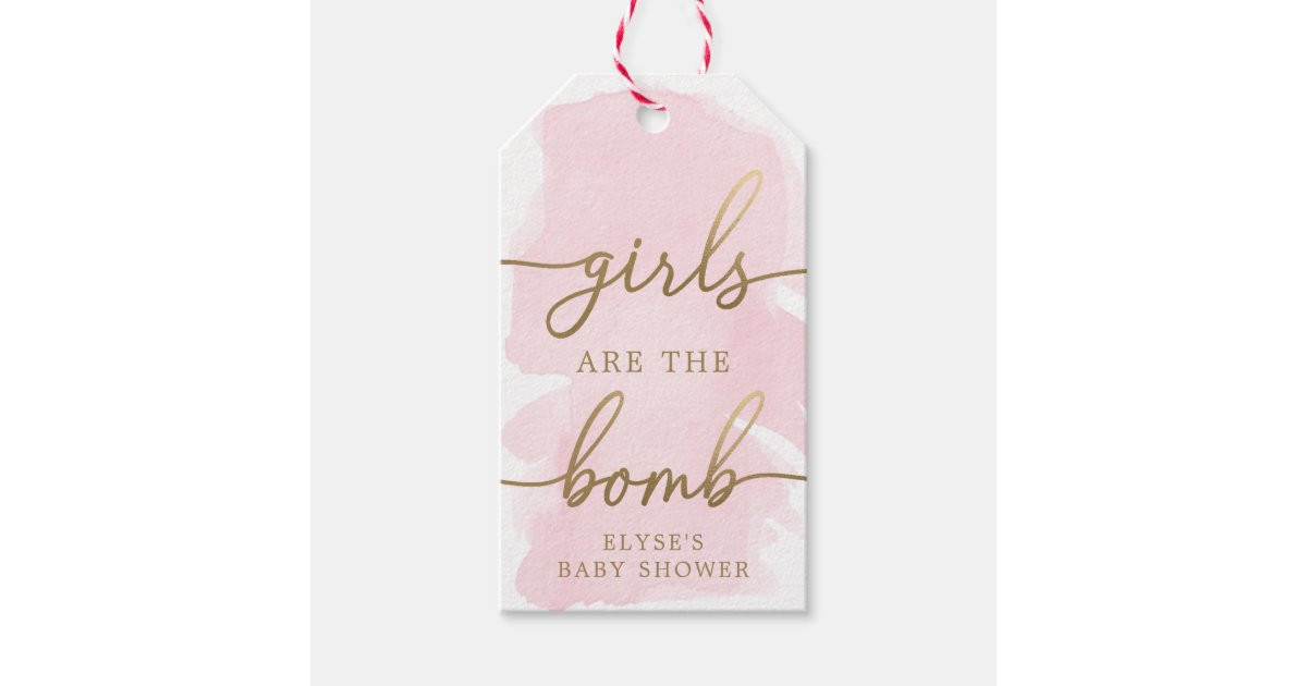 Pink Watercolour Gold Bath Bomb Favor Tag | Zazzle | Zazzle