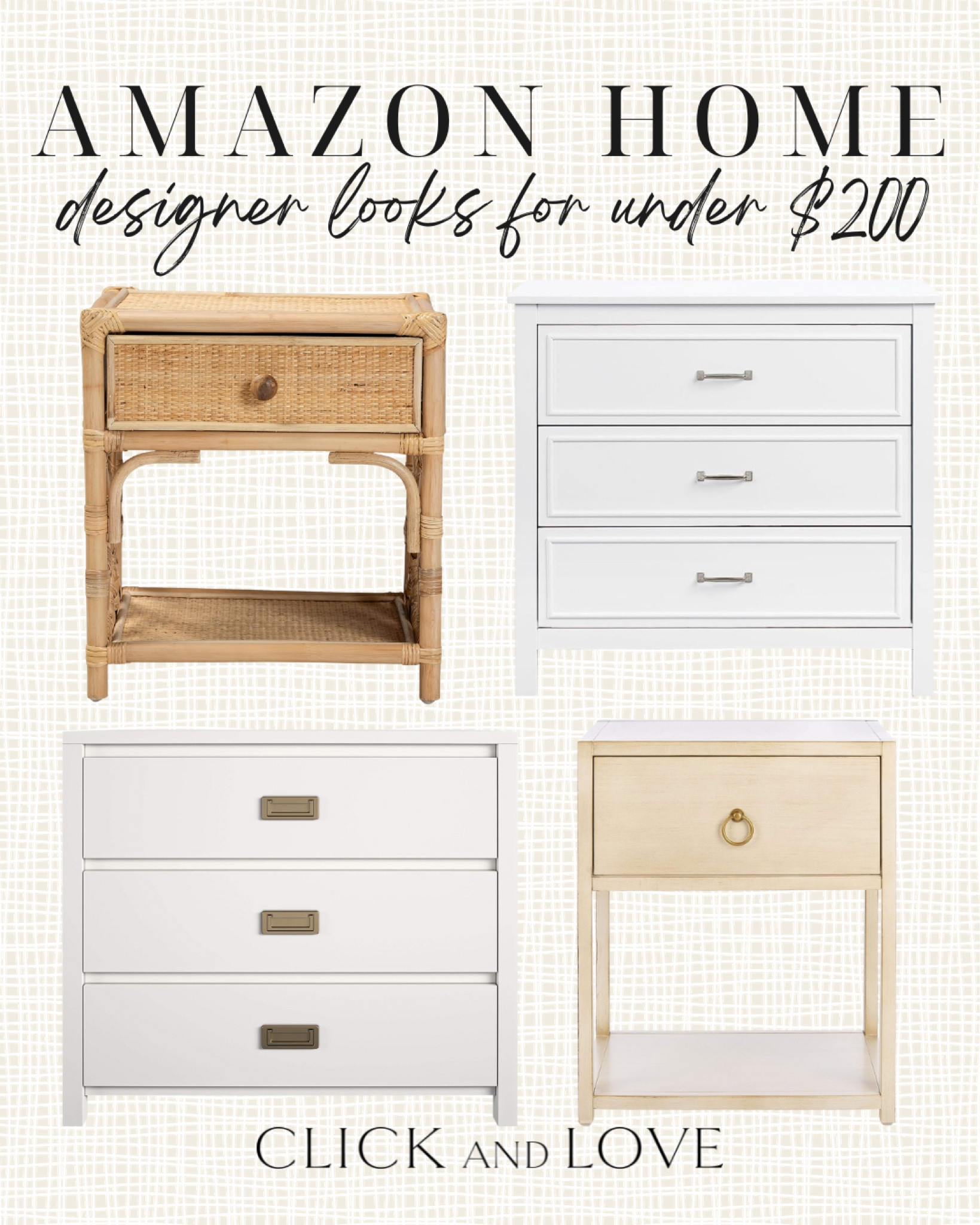 Nightstands under 200 🖤 get the designer look for less look here! 

Nightstands, nightstands under $200, budget friendly nightstand, dresser, end table, bedroom, bedroom furniture, primary bedroom, guest bedroom, kids bedroom, coastal bedroom, neutral bedroom, budget friendly dresser, designer look, look for less, Amazon, Amazon home, Amazon must haves, Amazon finds, amazon favorites, Amazon home decor, #amazon #amazonhome 

#LTKfindsunder100 #LTKhome #LTKstyletip