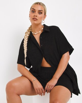 Mix And Match Towelling Beach Shirt | Simply Be (UK)