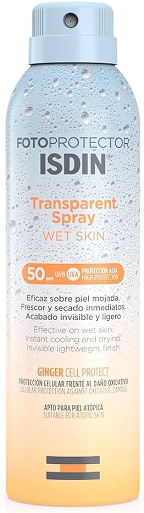 ISDIN Fotoprotector Wet Skin Transparent Spray LSF 50 (250ml) | Wasserfest und Wet Skin | unsicht... | Amazon (DE)