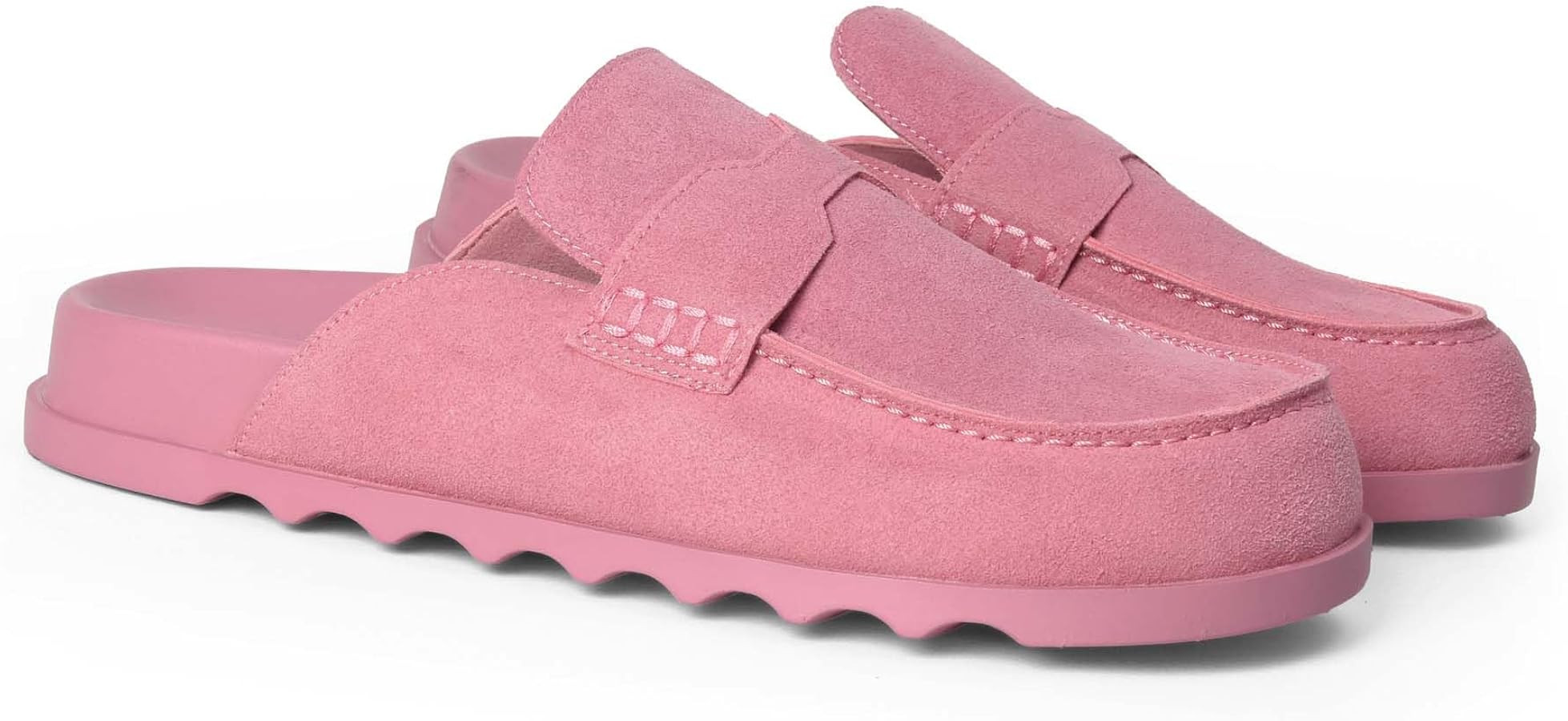 iiimmu Women's Suede Mule Loafers Backless Slip On Flats Casual Round Toe Comfort Slides | Amazon (US)
