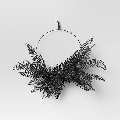 18&#34; Artificial Fern Wreath Black - Threshold&#8482; | Target