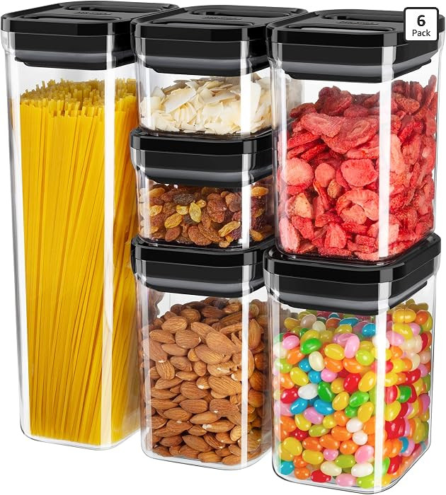 MR.SIGA 6 Piece Airtight Food Storage Container Set, BPA Free Kitchen Pantry Organization Caniste... | Amazon (US)