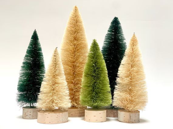 Handcrafted Bottle Brush Trees Set of 6 Natural Sisal and | Etsy Canada | Etsy (CAD)