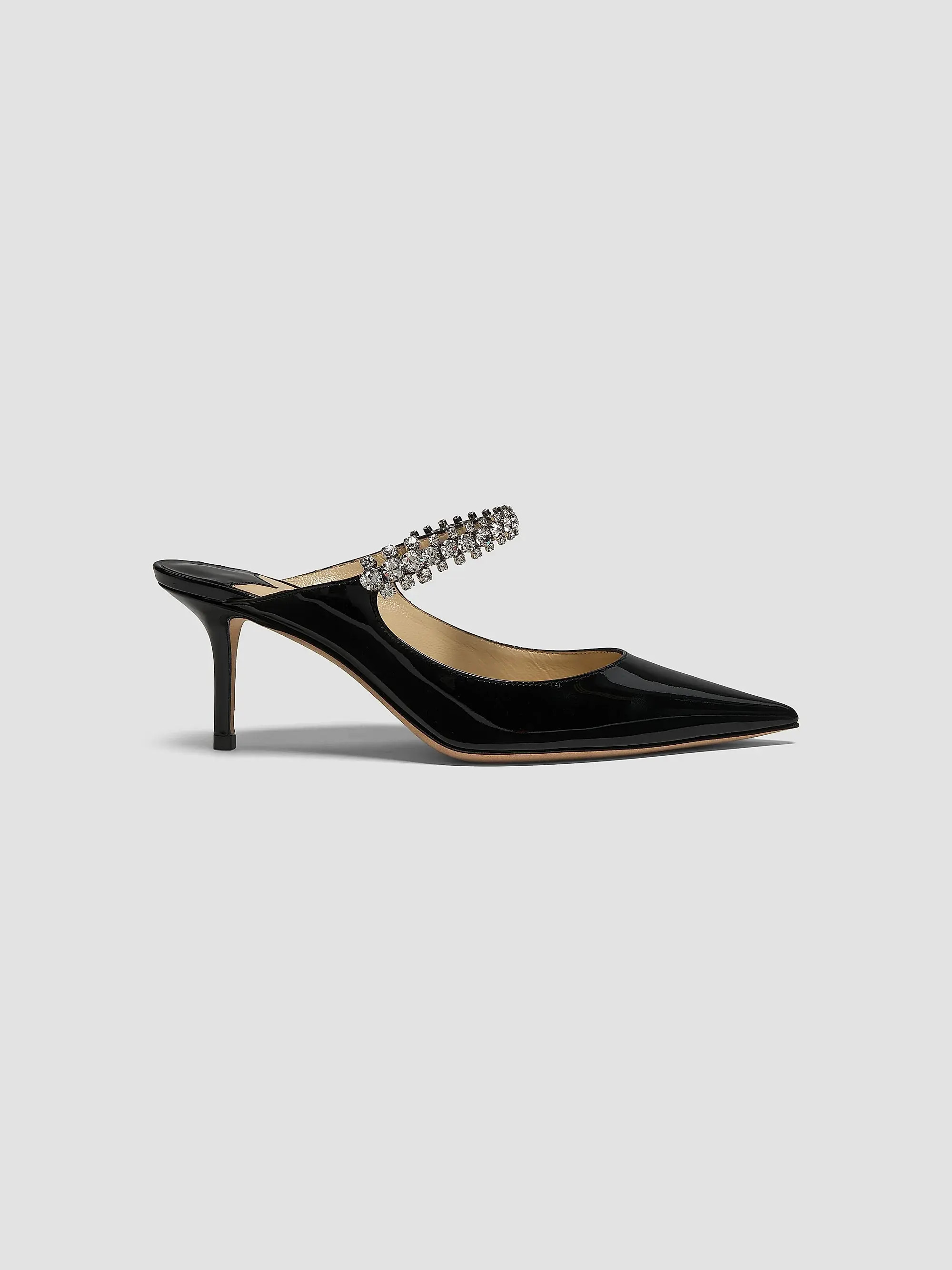 Jimmy Choo Bing 65MM Embellished Patent Leather Mules | Saks Fifth Avenue | Saks Fifth Avenue