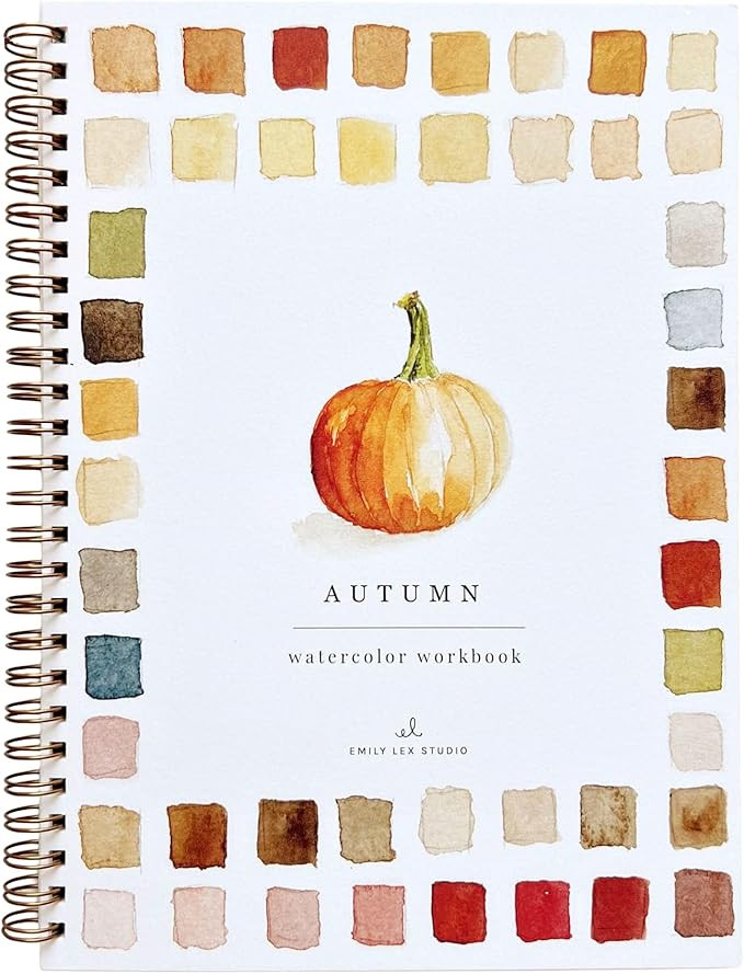 Autumn Watercolor Workbook by Emily Lex Studio, 12 Beginner Friendly Sketched Illustrations, Lay ... | Amazon (US)